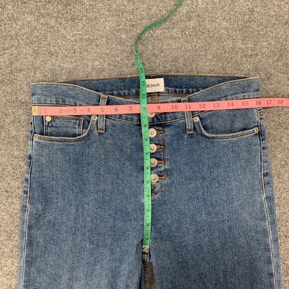 Hudson Jeans Womens 29 Blue Denim Button Fly Blair Super Skinny Cotton Blend - Picture 5 of 13